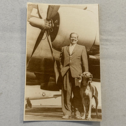 Vintage Photograph Donald Wills Douglas Sr with Dog Douglas Aircraft Aviation