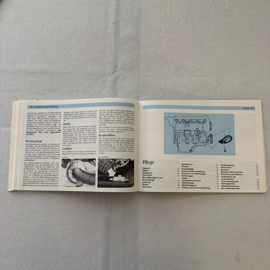 1988 Saab 900 Owners Manual Instruction Guide Book Combi Cabriolet GERMAN TEXT