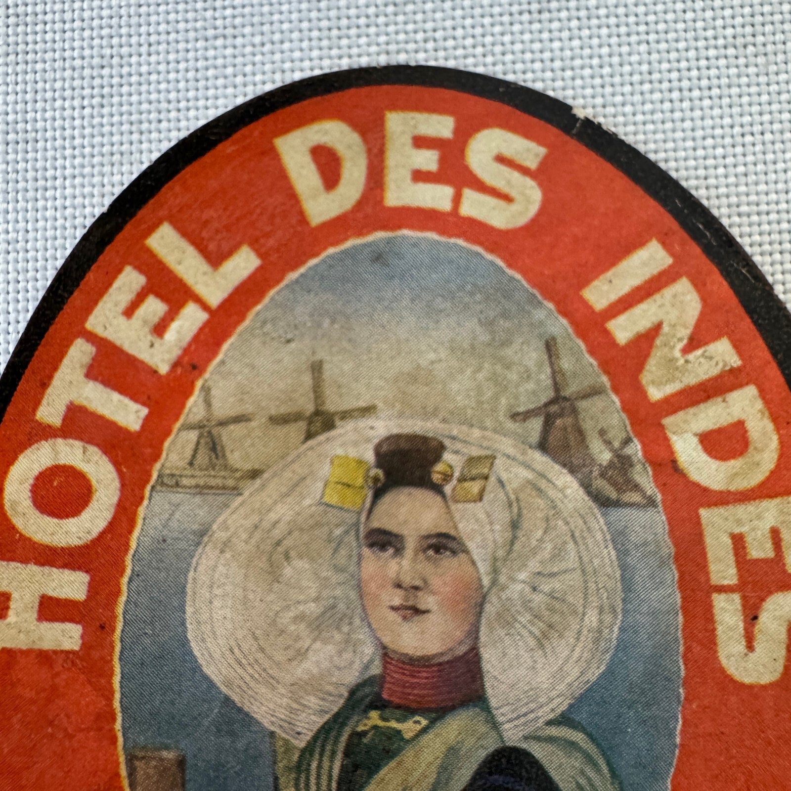 Vintage Hotel Travel Luggage Label Hotel Des Indes The Hague Netherlands Dutch