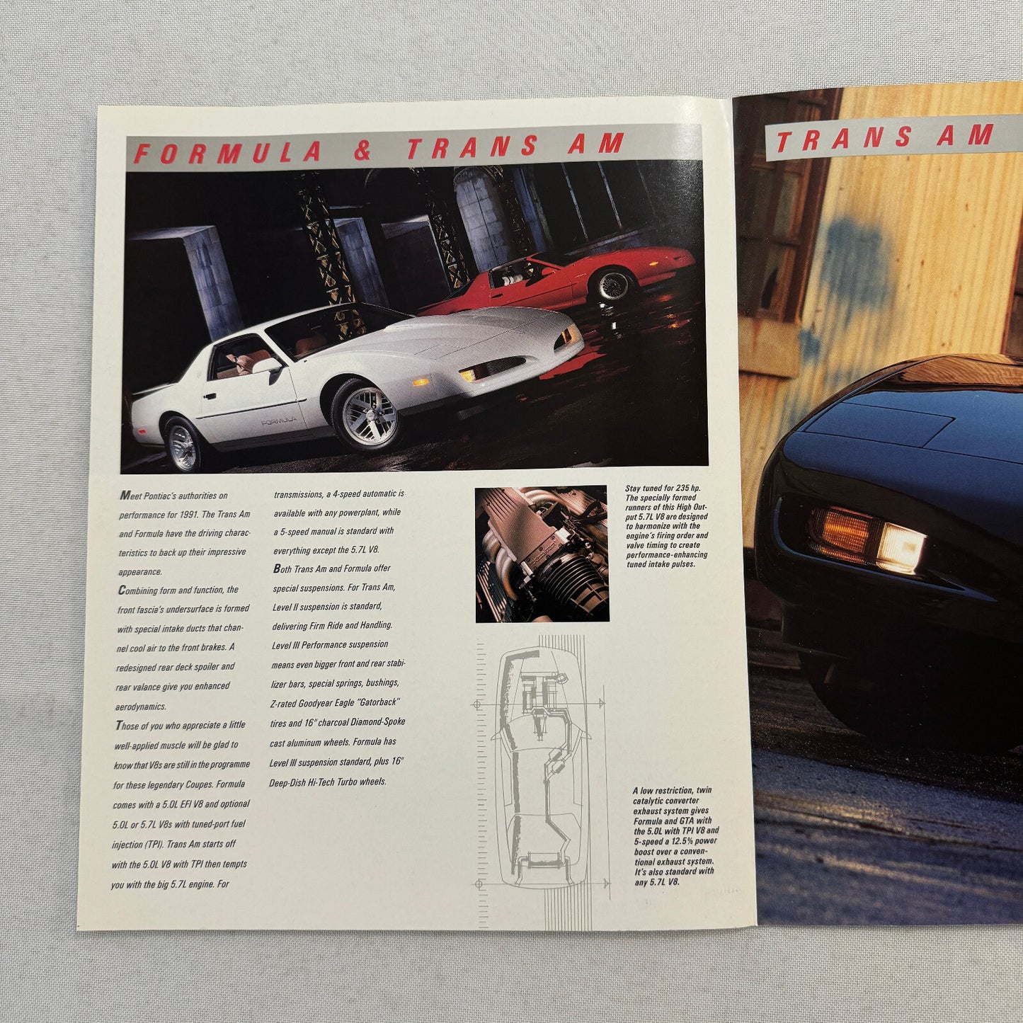 1991 Pontiac Firebird Car Sales Brochure Catalog Trans Am GTA TransAm Canadian