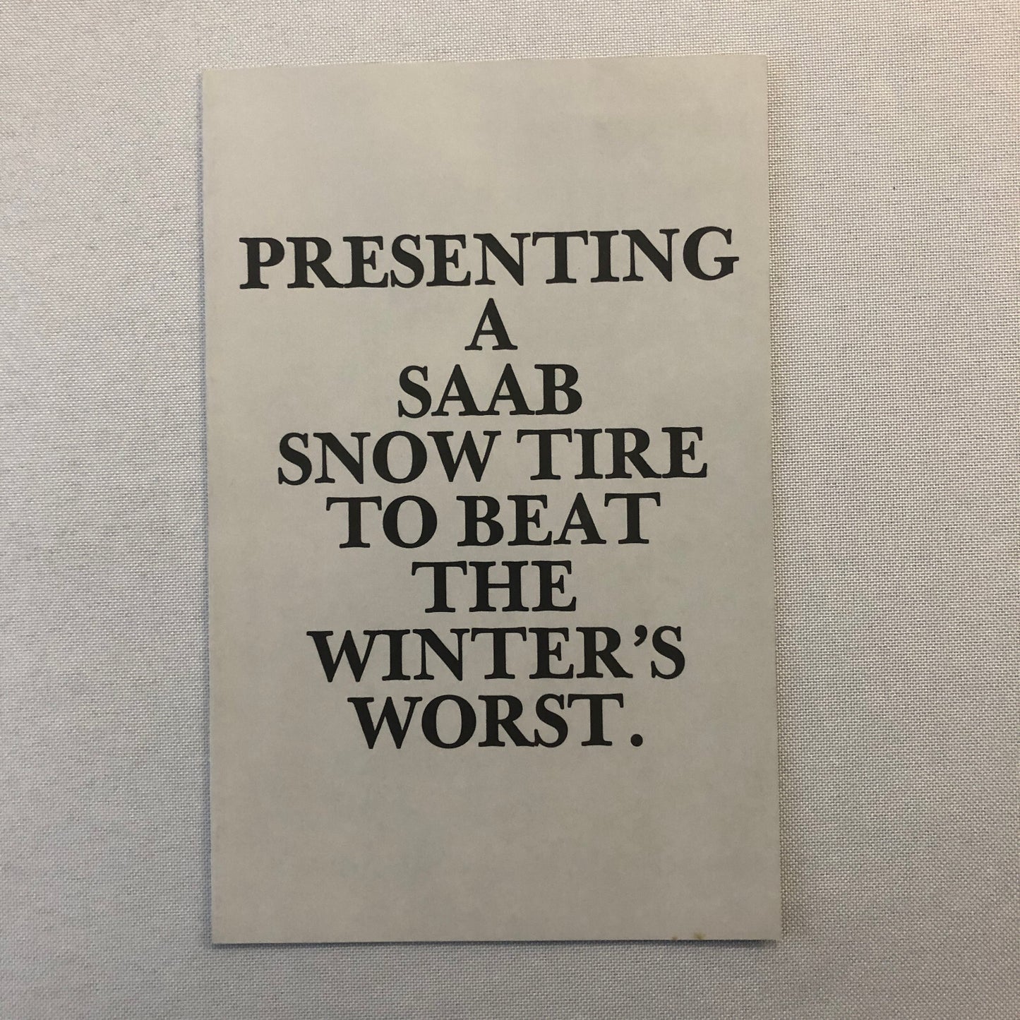 Vintage Saab Car Automobile Winter Tire and Wheel Sales Brochure Catalog