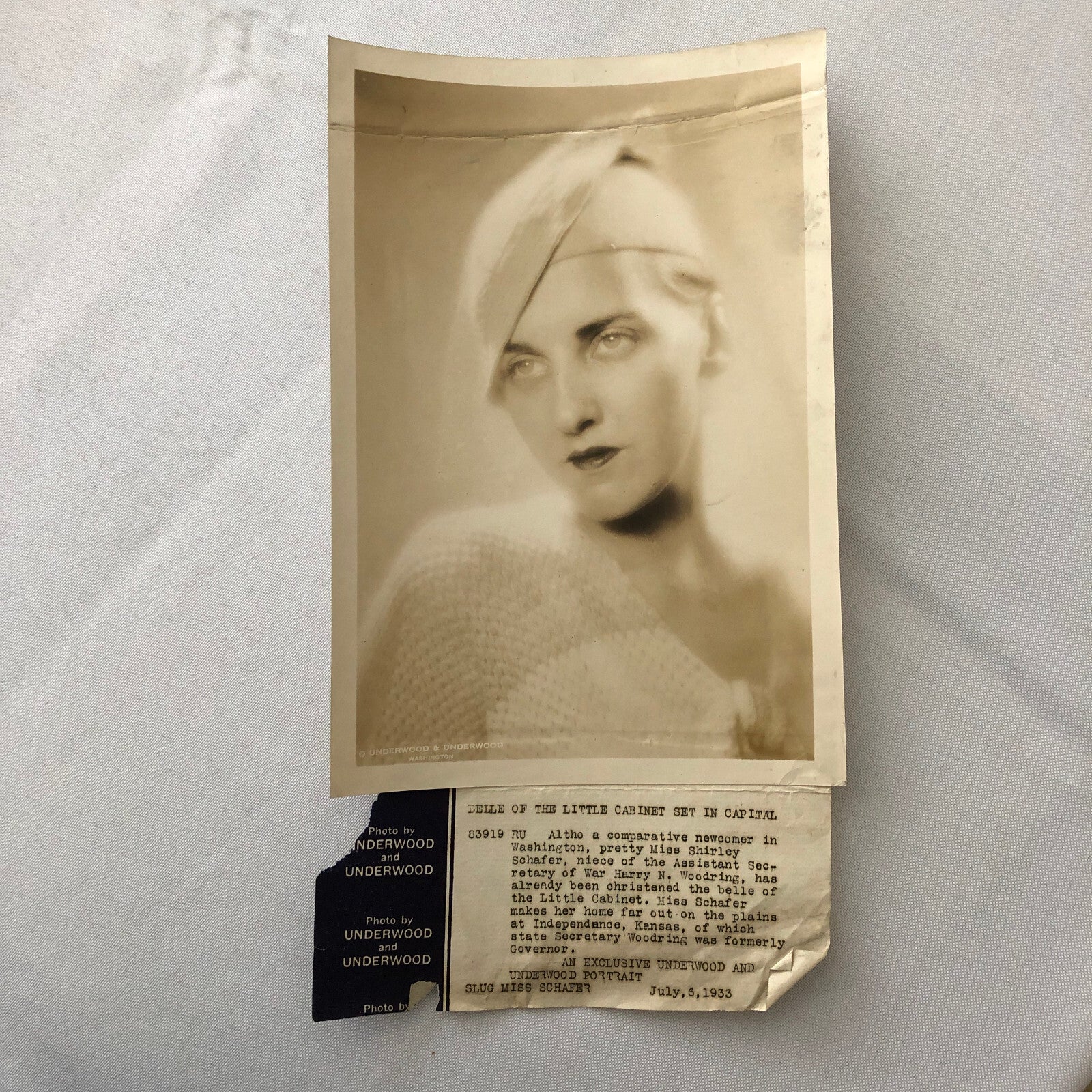 Press Photo Photograph Debutante 1933 Niece of Secretary of War Harry Woodring