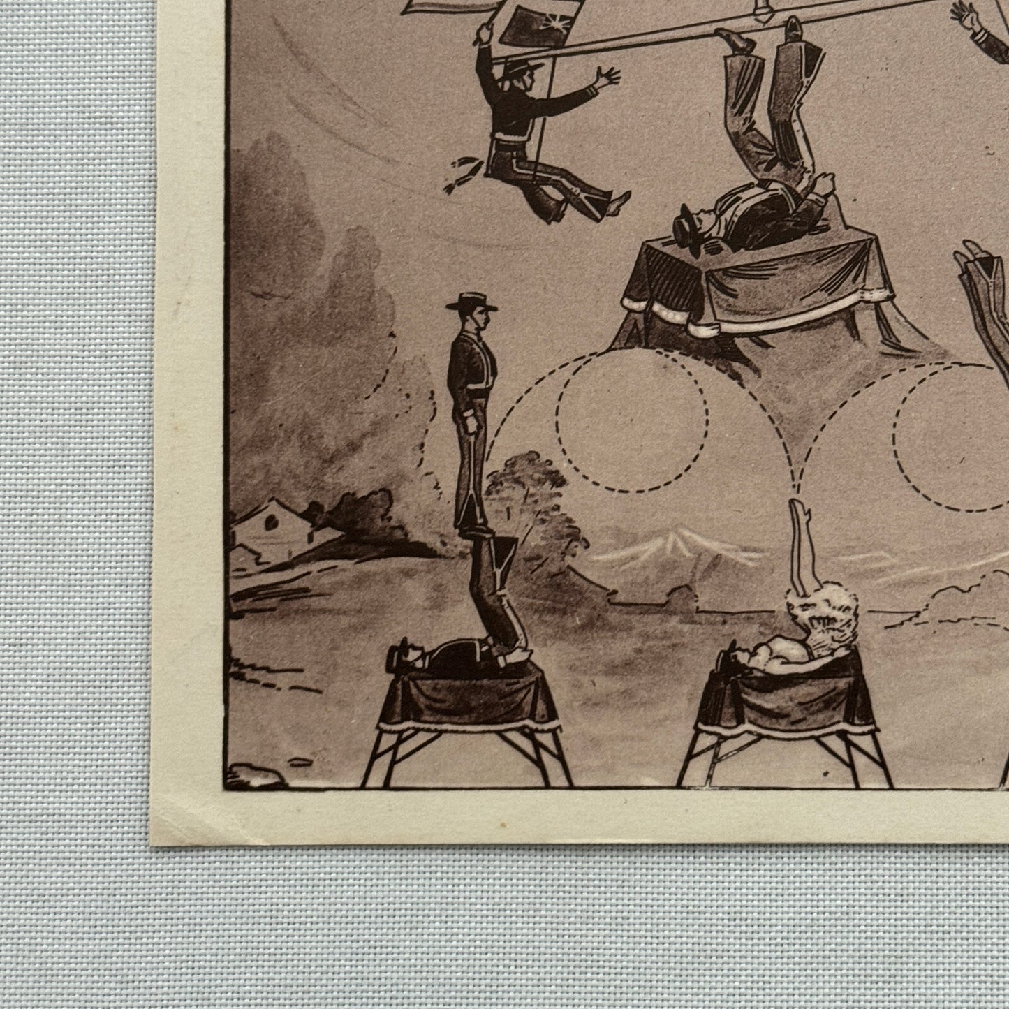 Vintage Circus Performer Tumbling Acrobat Act Advertising Card Ronco Troupe