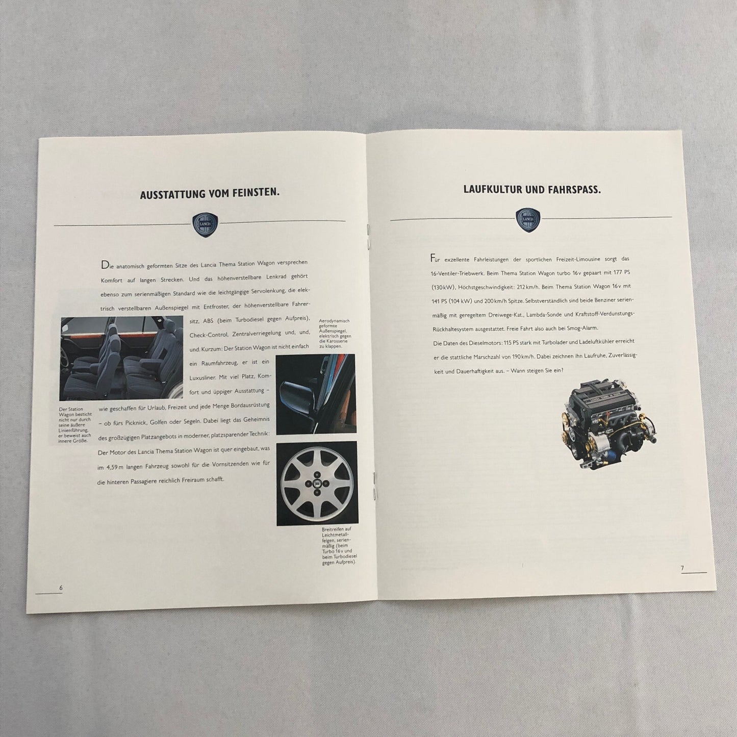 Lancia Thema Station Wagon Car Sales Brochure Catalog German