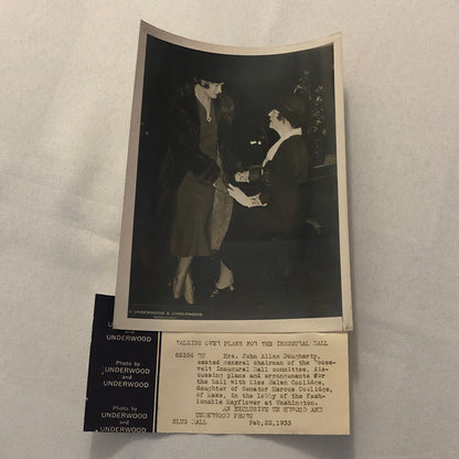Press Photo Photograph FDR Franklin Roosevelt Inauguration Ball 1933 Underwood