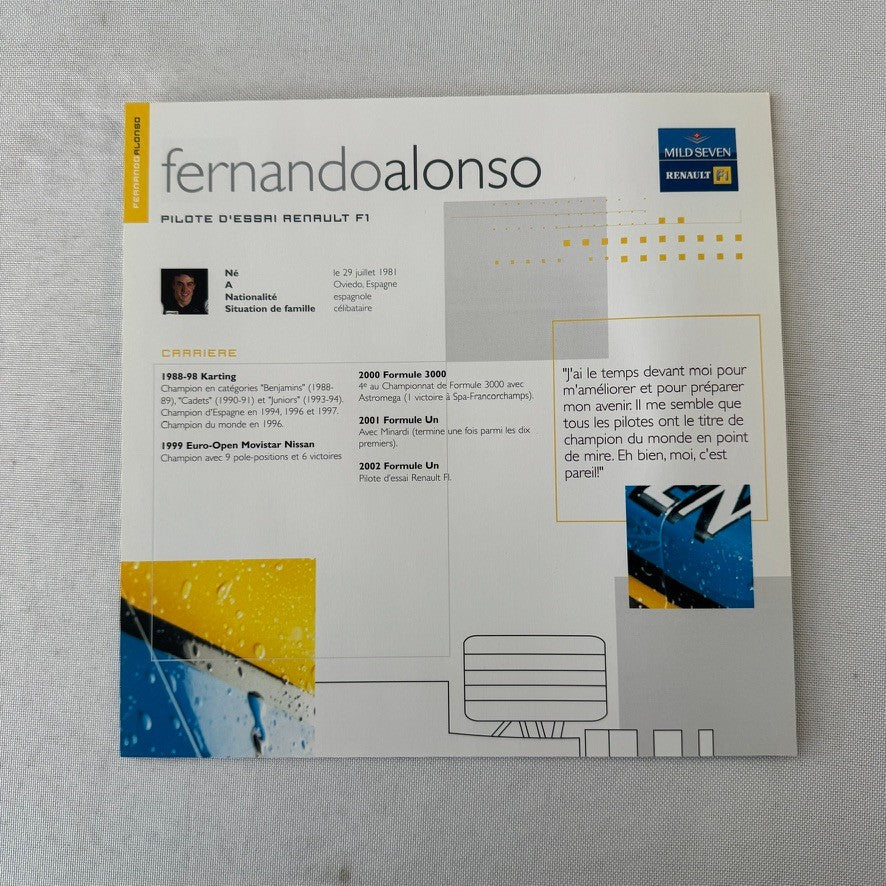 2002 Renault Mild Seven F1 Formula One Team Press Kit Brochure CD