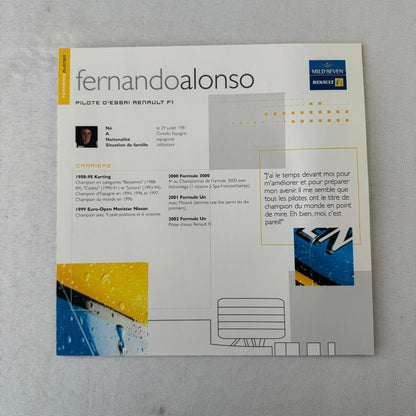 2002 Renault Mild Seven F1 Formula One Team Press Kit Brochure CD