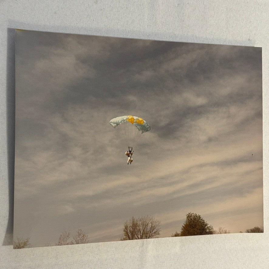 Vintage Skydiving Parachute Photo Large Format Aviation Photograph 1970s-80s