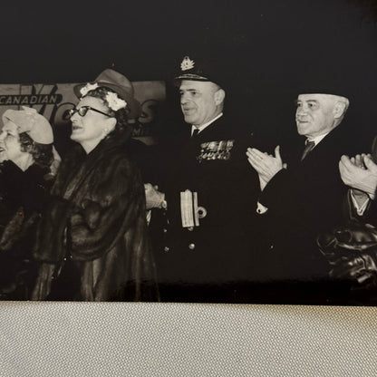 Vintage Canadian Navy Officials Military Press Photo Photograph French 1954