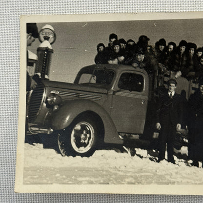Vintage Photo Photograph People on Truck Quebec Canada