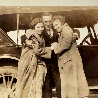 Vintage Car Automobile Photo Photograph Print Snapshot Man Women People