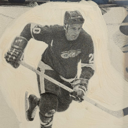 Hockey Player Photo Photograph Vintage Unidentified Detroit Red Wings Mockup