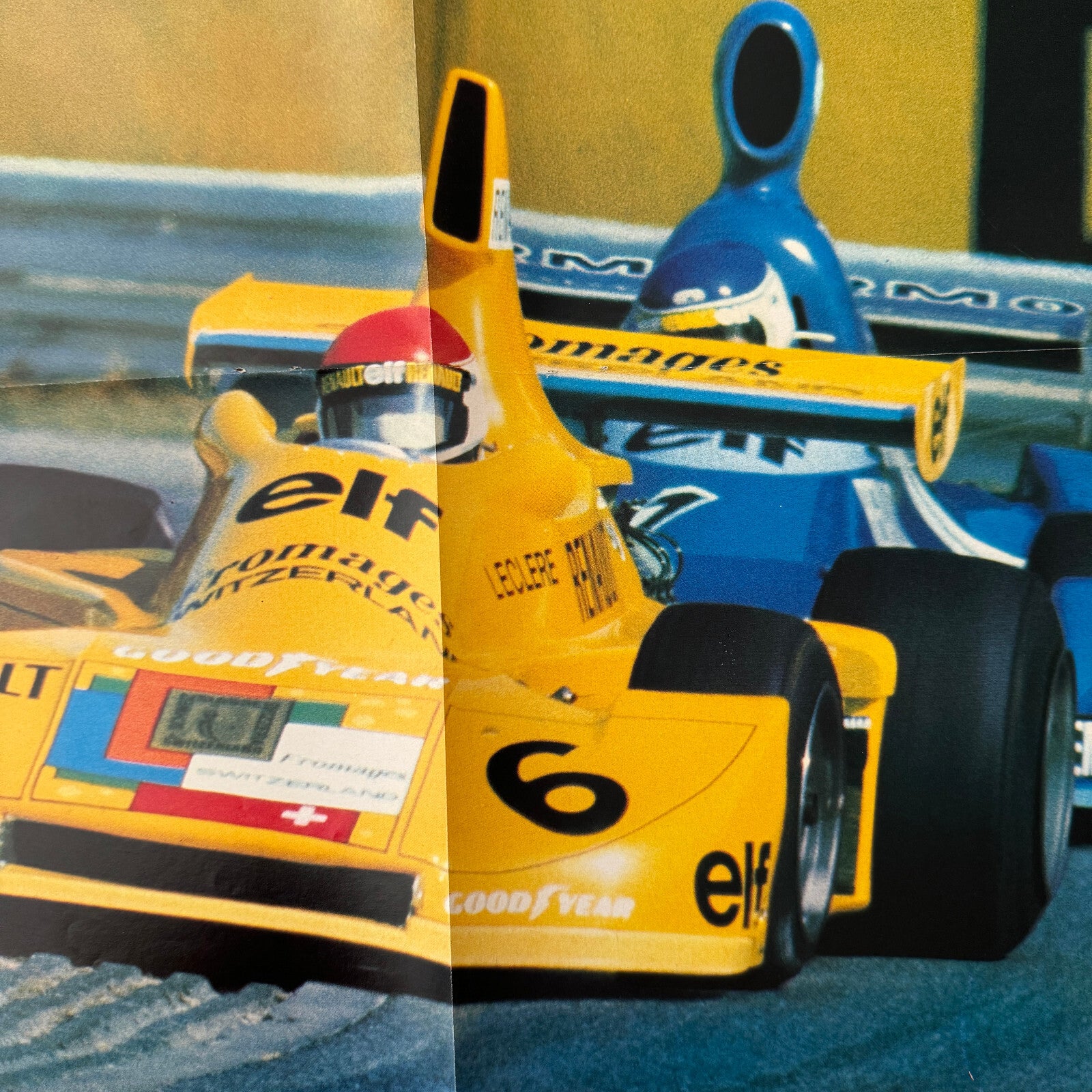 Vintage Renault ELF Racing Car Poster Michel Leclere