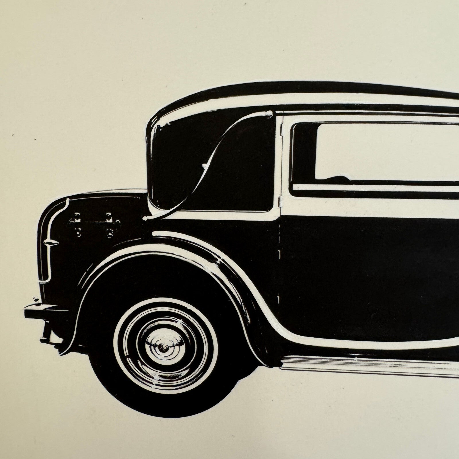 1932 Minerva Type 4000 Cabriolet Automobile Illustration Art Drawing Hand Drawn