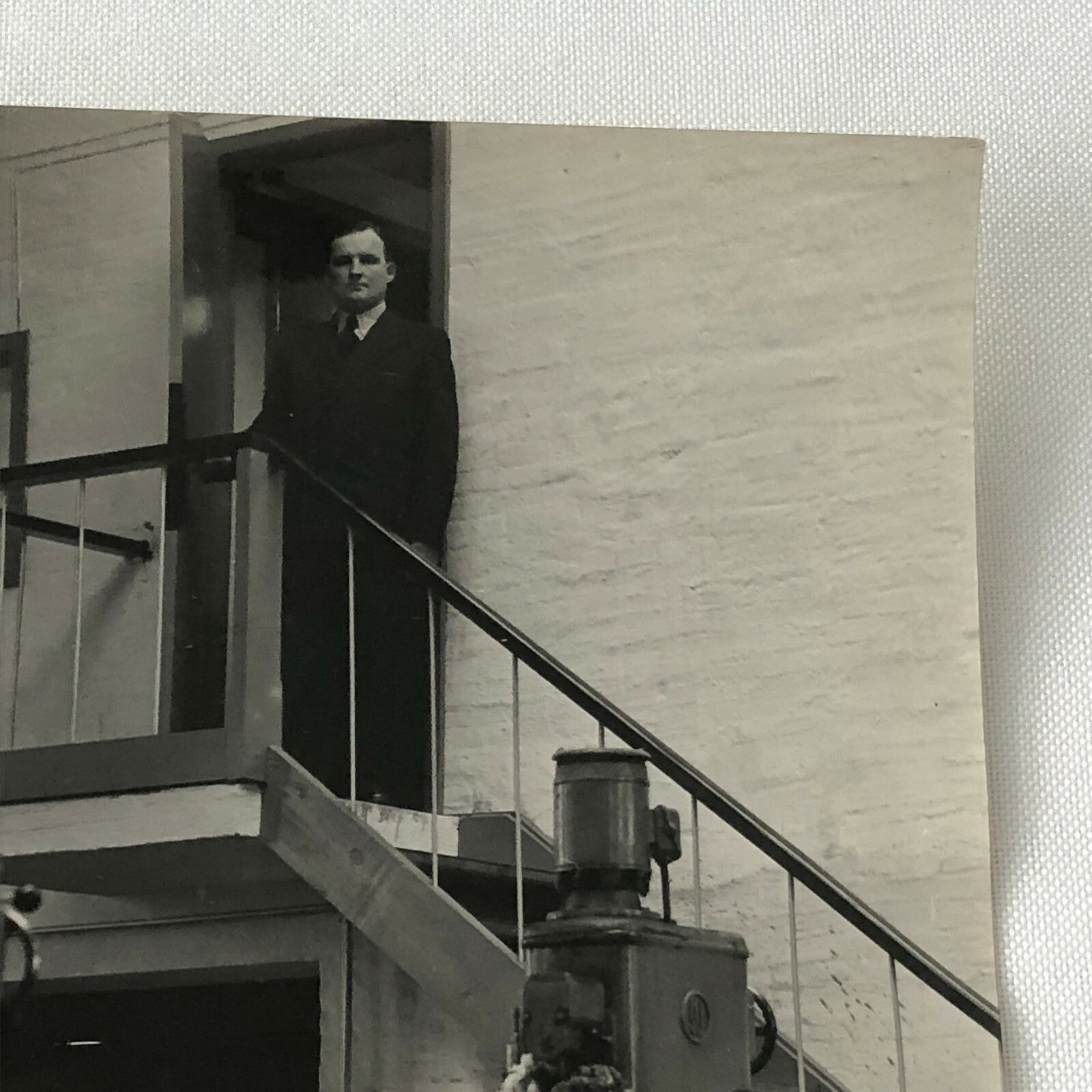 Antique Vintage Photograph Factory Workers with Manager - Denmark Ergo Trailer
