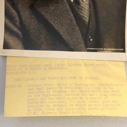 Press Photograph Photo President Calvin Coolidge Ulysses Grant Smith Uruguay