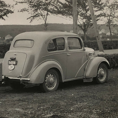 Vintage Ford Anglia Car with Trailer Photo Photograph Lot of 2 - Denmark ?