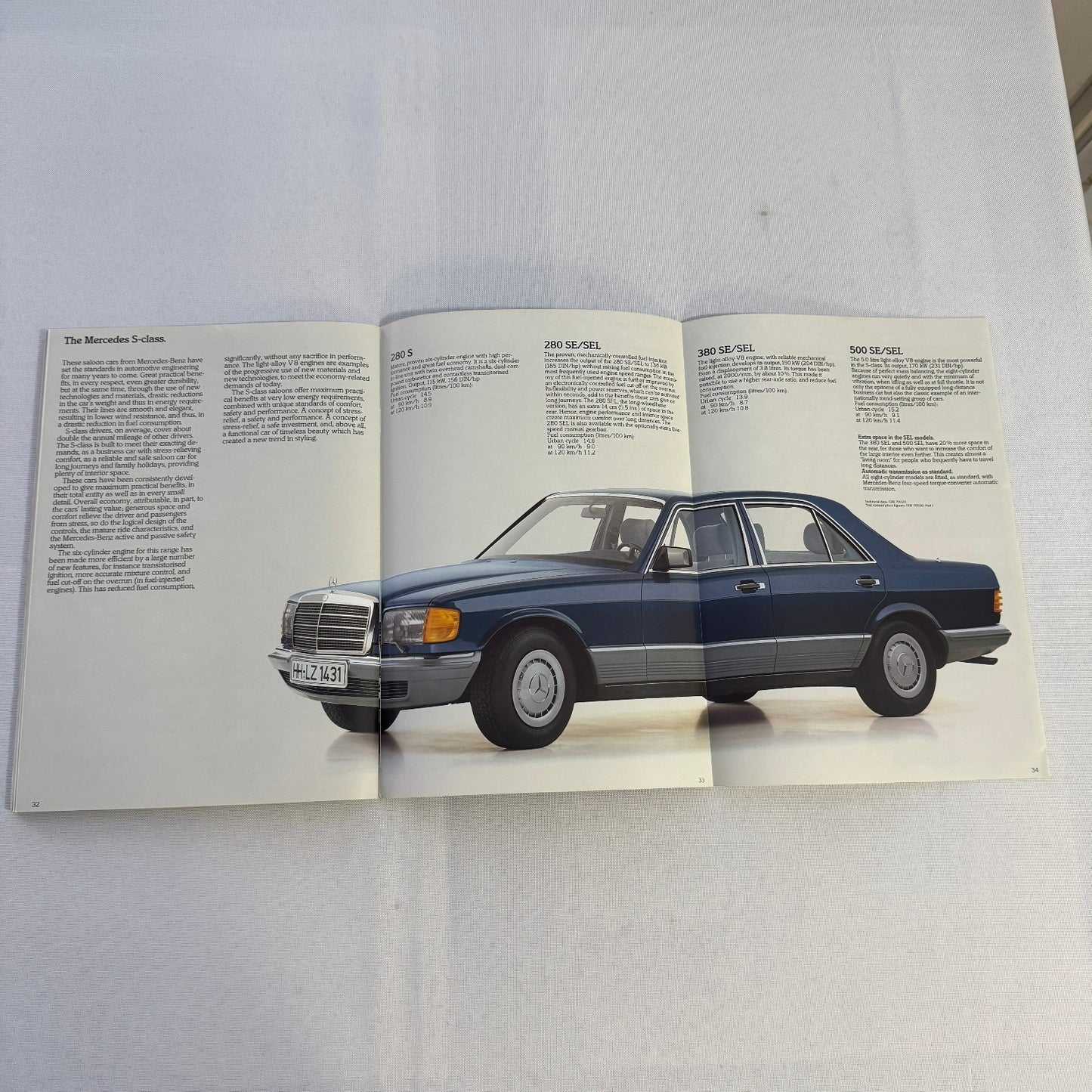Mercedes Benz Car Brochure 280SL 500 SL 380 SL 280CE 200T 240D 300D 190D 190 250
