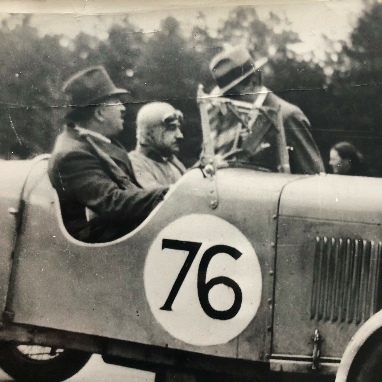 Vintage Racing Car and Driver Photograph Photo - Peugeot Sochaux ? 