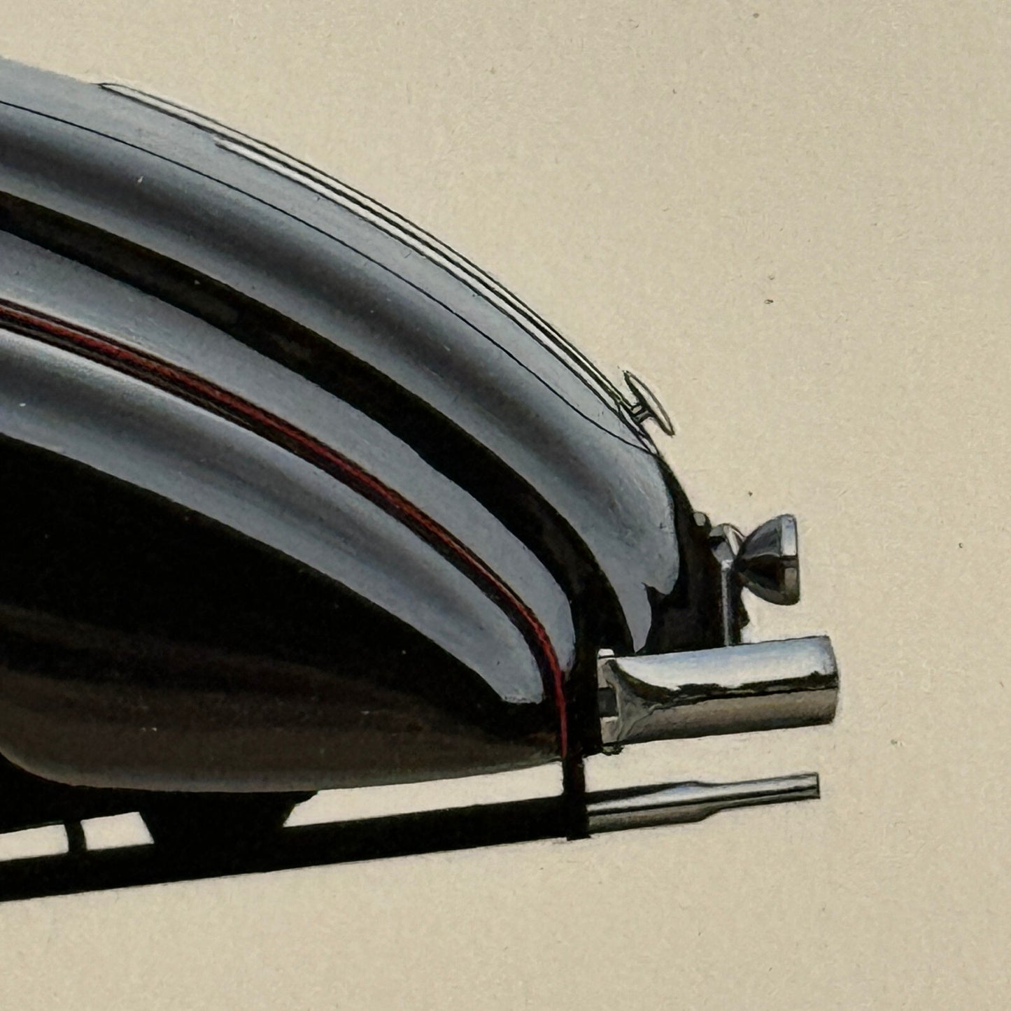 1937 Maybach Zeppelin D5 8 Sport Cabriolet by Spohn Illustration Art Hand Drawn