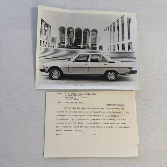 1977 Peugeot 604 Car Factory Press Photo Photograph Print