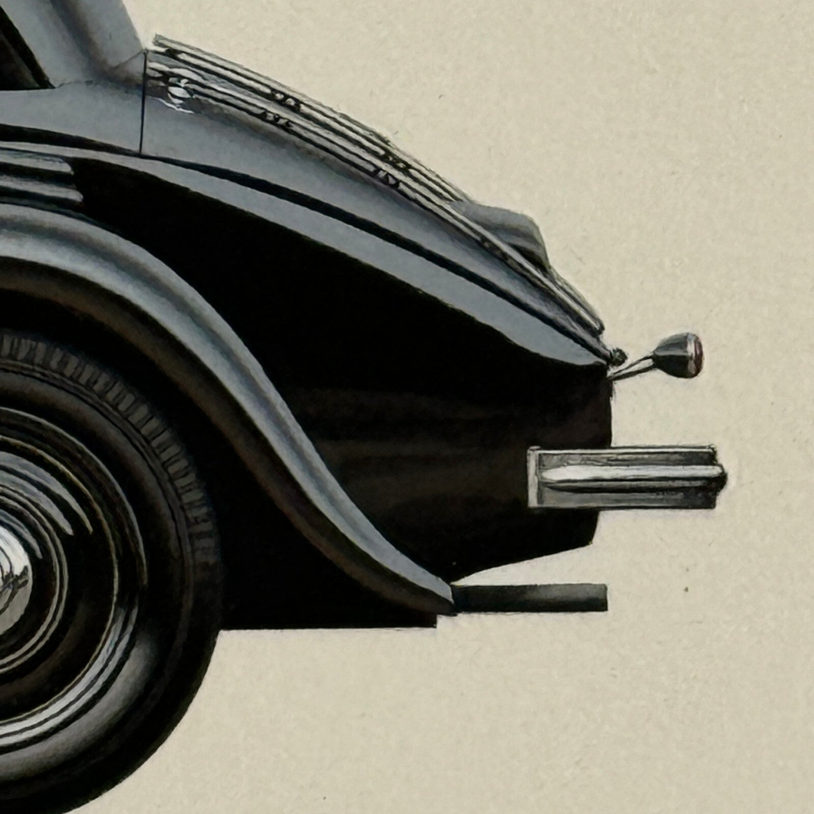 1934 Mercedes Benz 130 W23 Car Illustration Art Drawing Hand Drawn Vintage