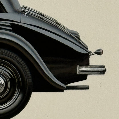 1934 Mercedes Benz 130 W23 Car Illustration Art Drawing Hand Drawn Vintage