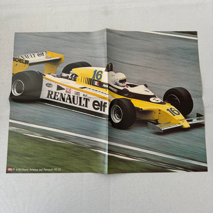 Vintage Renault ELF Racing Car Poster Rene Arnoux Renault RS 20