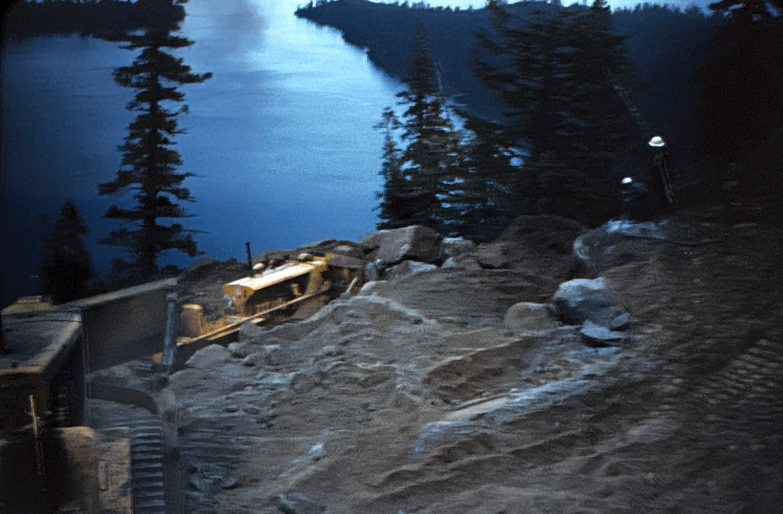 35mm Slide Vintage Image California Highway Construction Equipment Tractor