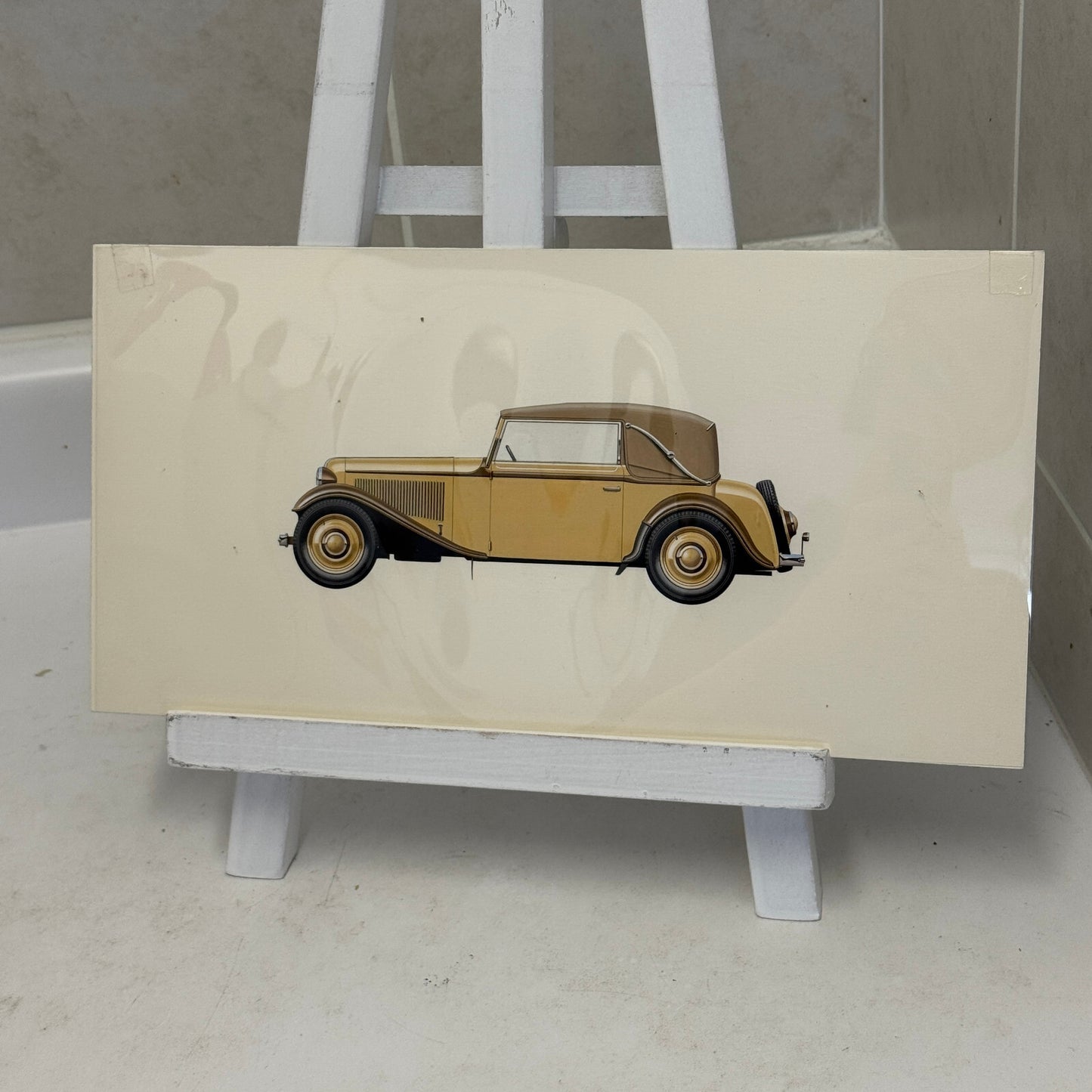 1934 Adler Trumpf Cabriolet Car Automobile Illustration Art Drawing Hand Drawn