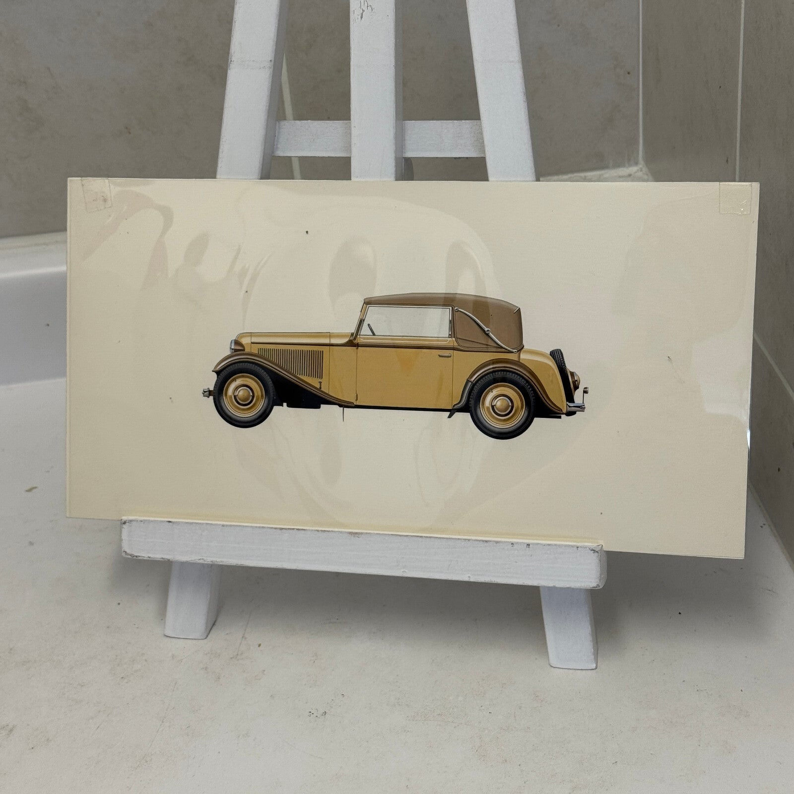 1934 Adler Trumpf Cabriolet Car Automobile Illustration Art Drawing Hand Drawn