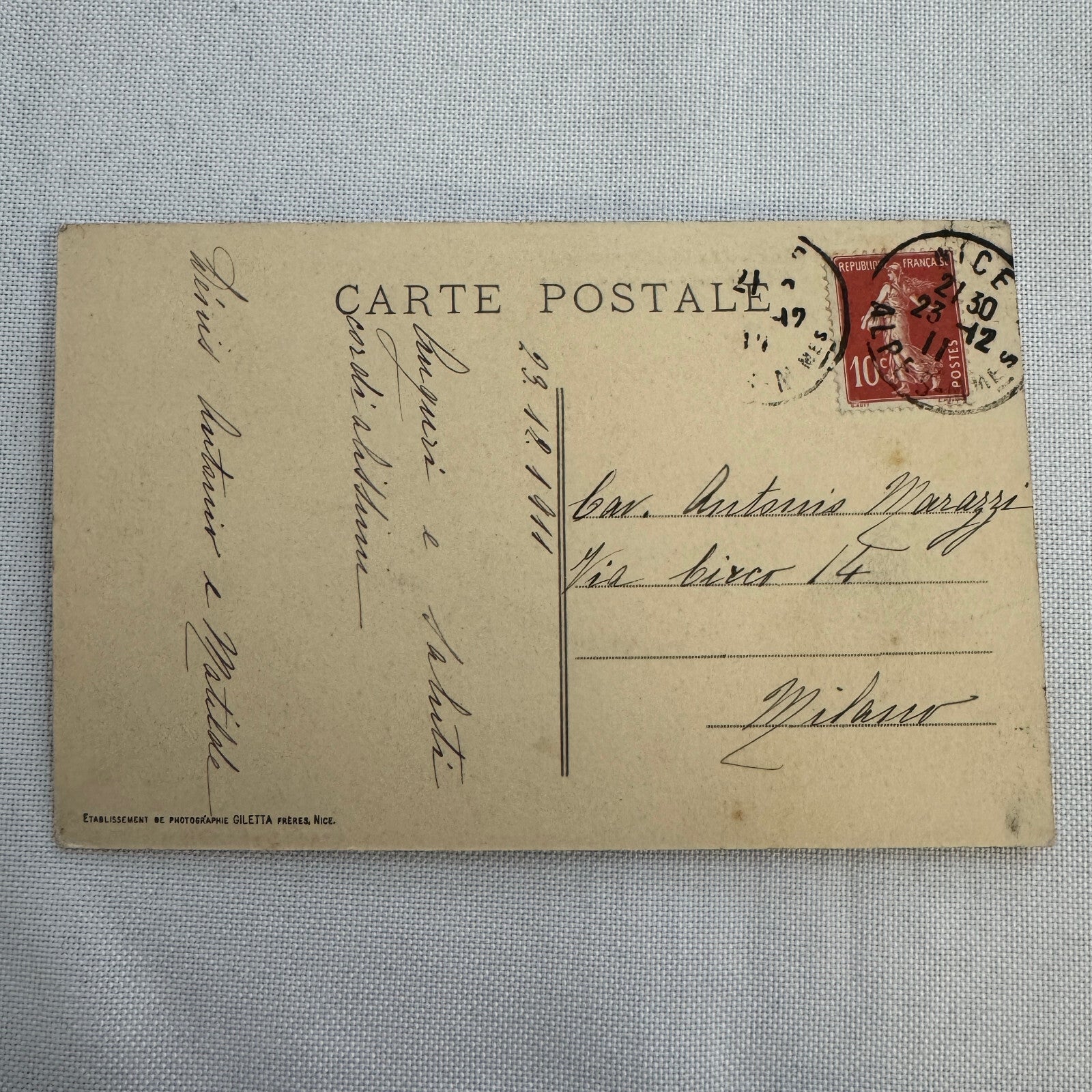 Vintage Car Automobile Postcard Post Card 1911 French
