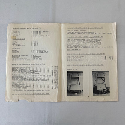 Haz Buggy Dune Buggy Vintage Brochure Flyer Advertisement Ephemera Car GERMAN