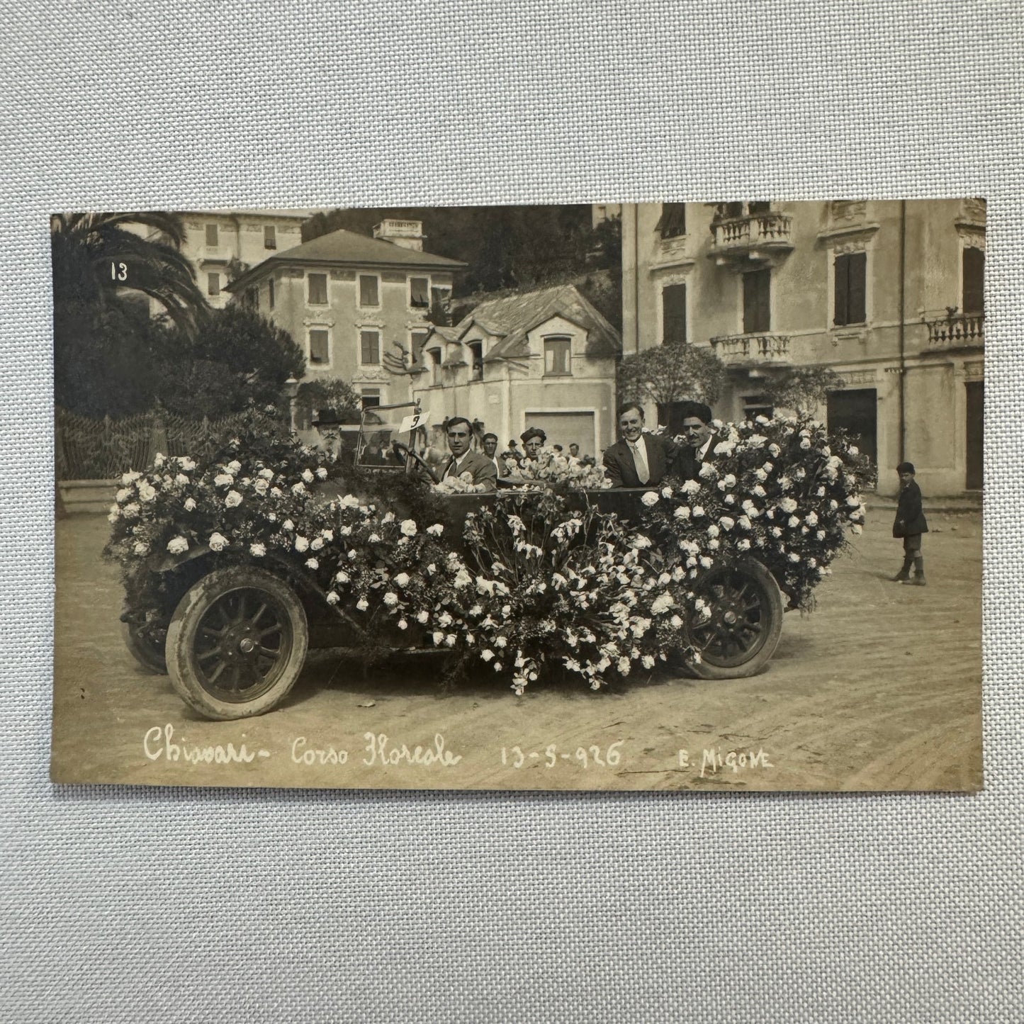 Vintage Postcard Real Photo Postcard RPPC Post Card Early Automobile Parade Car