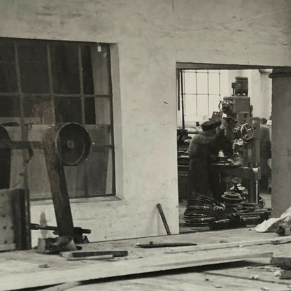 Antique Vintage Factory Company Photo Photograph ERGO Trailer Denmark Worker