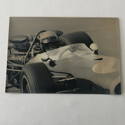 Vintage Racing Photo Photograph Jack Brabham in Car Bernard Cahier 