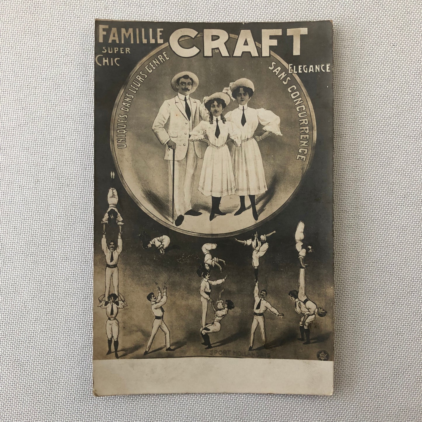 Circus Performer Postcard Post Card Acrobat Act Famille Craft
