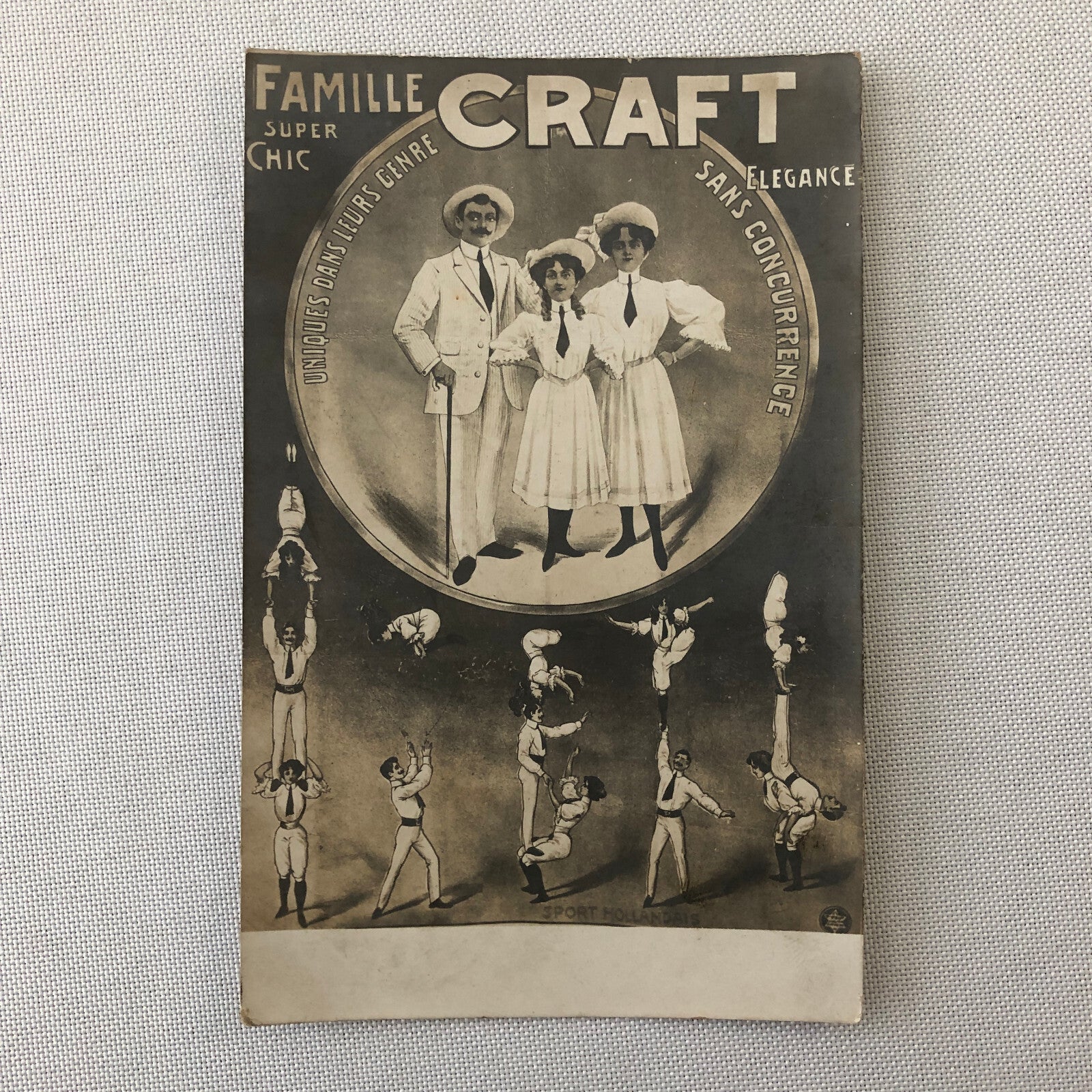 Circus Performer Postcard Post Card Acrobat Act Famille Craft