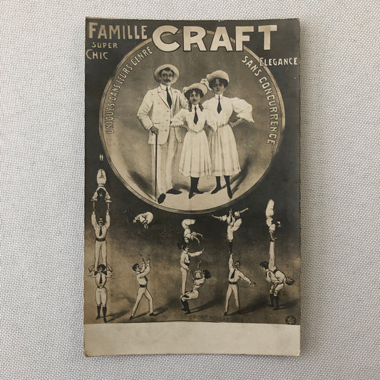 Circus Performer Postcard Post Card Acrobat Act Famille Craft