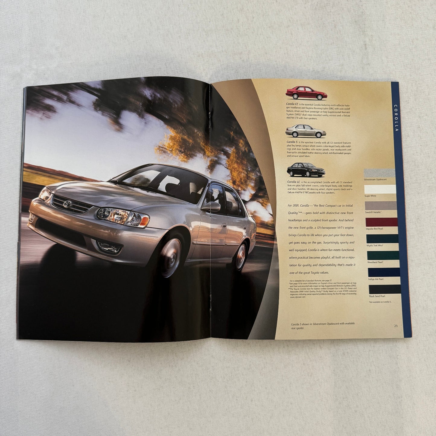 2001 Toyota Sales Brochure Catalog Tacoma Pickup Echo Celica MR2 Rav4 4Runner +
