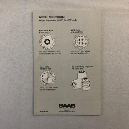 Vintage Saab Car Automobile Winter Tire and Wheel Sales Brochure Catalog