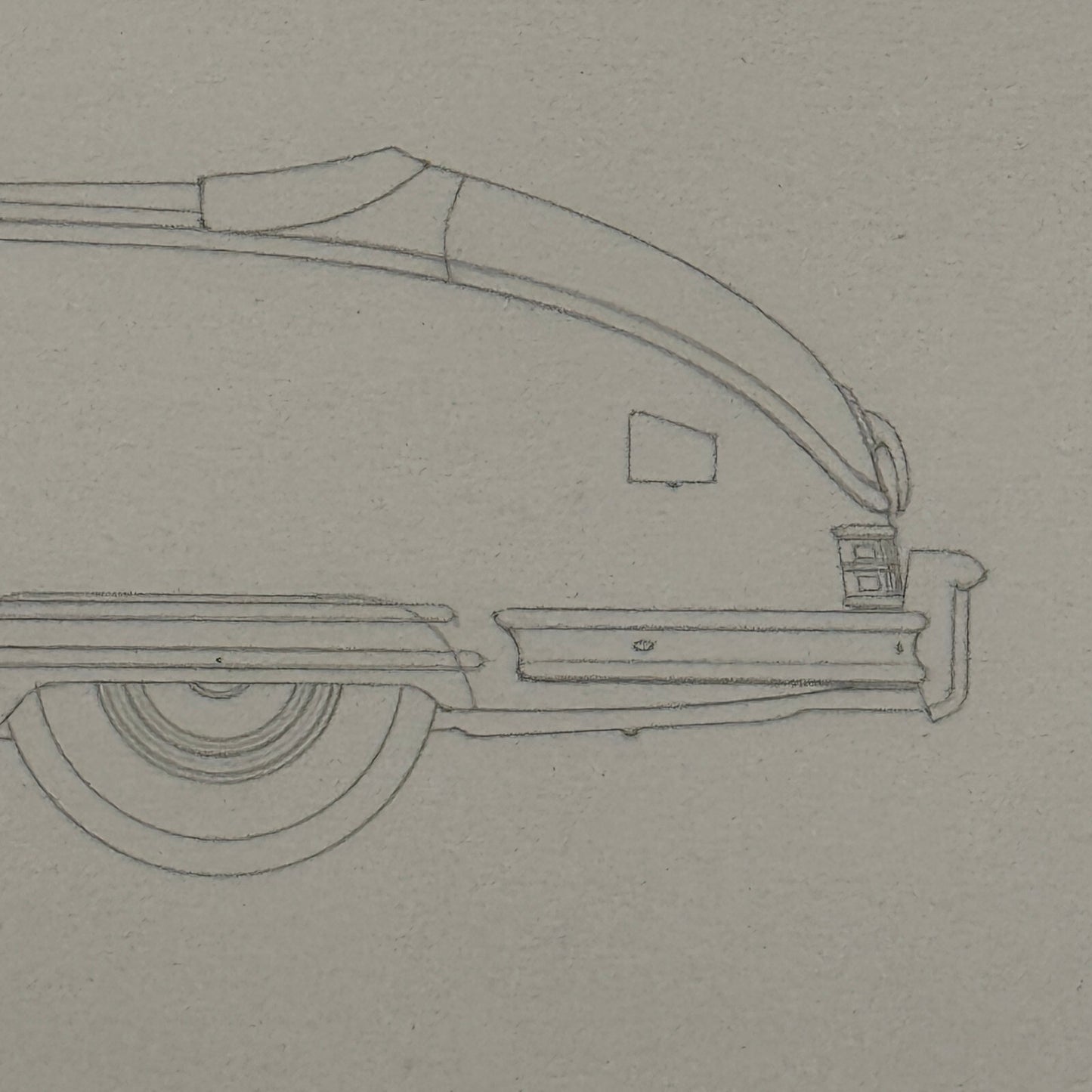 1948 Packard Custom Eight Convertible Car Illustration Art Drawing Hand Drawn