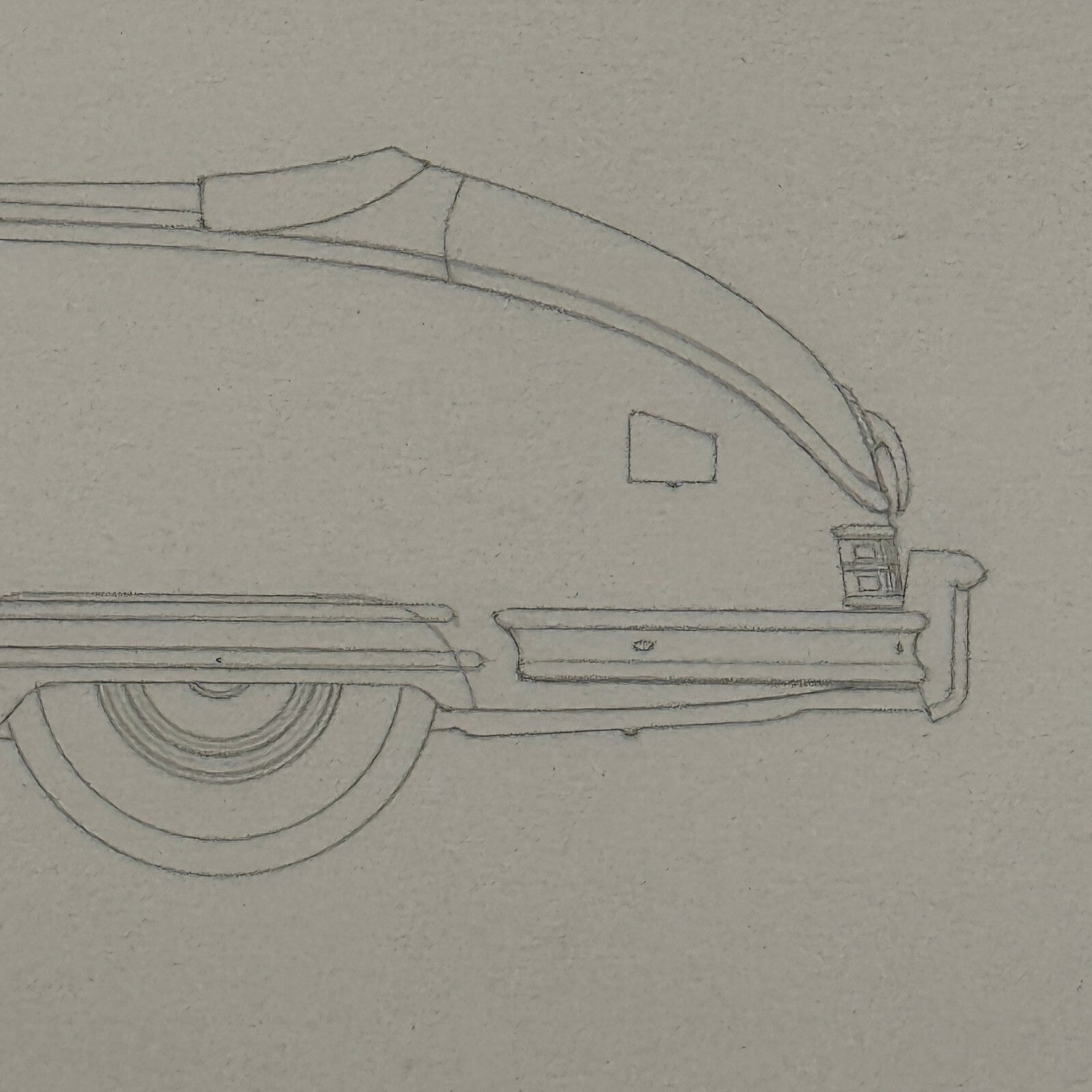 1948 Packard Custom Eight Convertible Car Illustration Art Drawing Hand Drawn