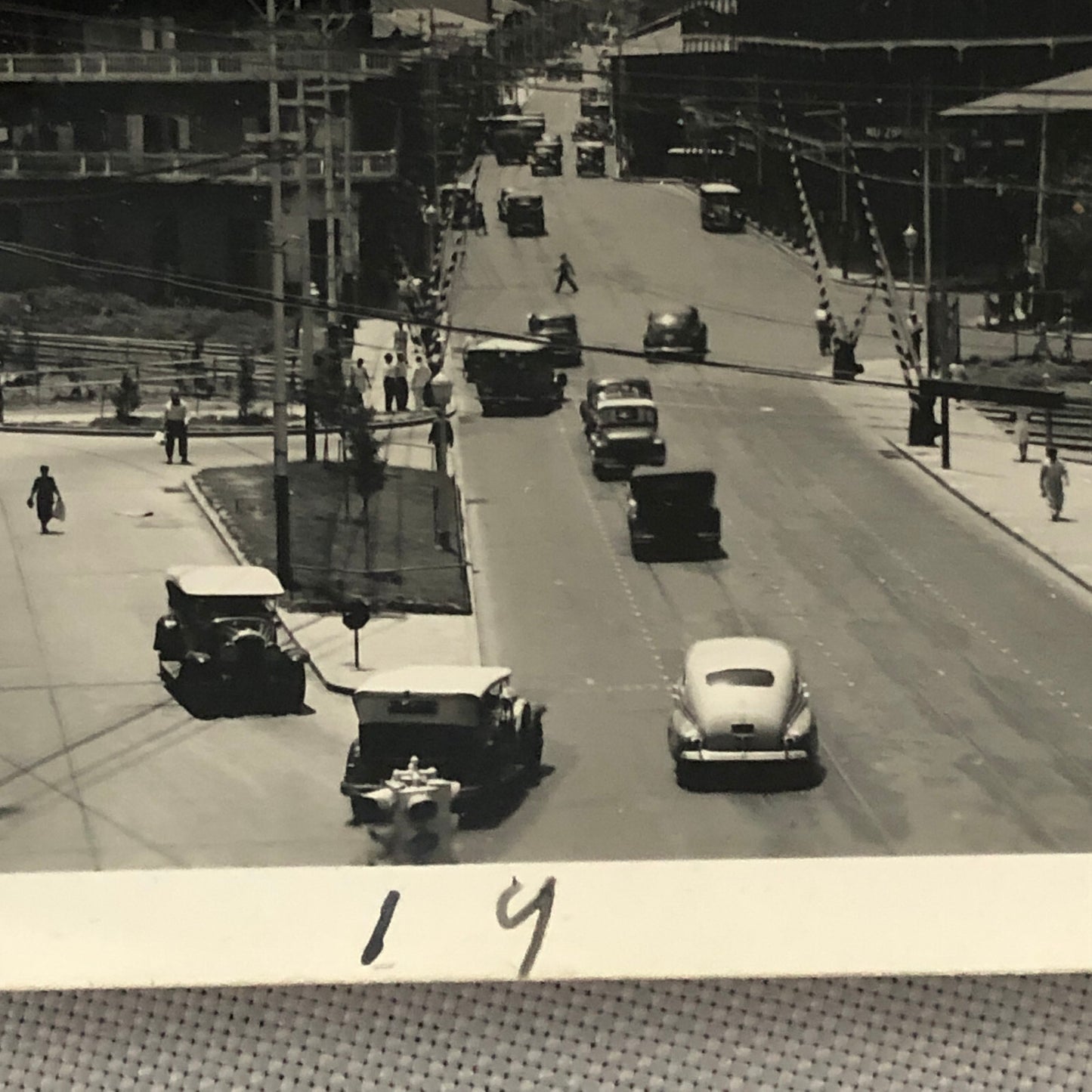 Vintage Street Scene Snapshot Photo Photograph Cars Automobile Lucky Strike Sign