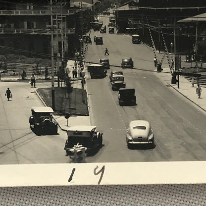 Vintage Street Scene Snapshot Photo Photograph Cars Automobile Lucky Strike Sign