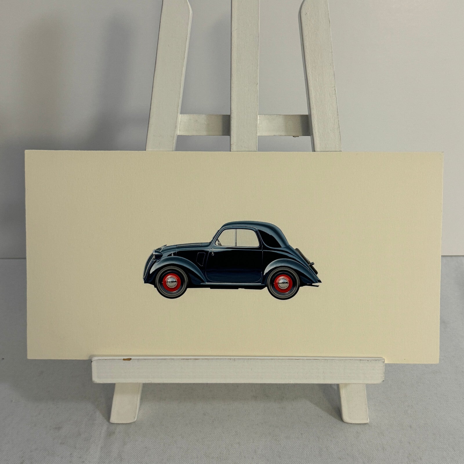 1936 Fiat 500 Topolino Car Illustration Art Drawing Hand Drawn Vintage
