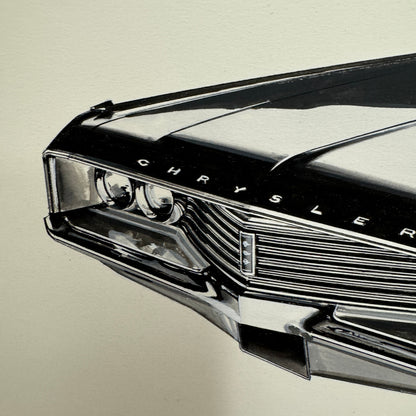 Vintage Chrysler Car Automobile Illustration Art Drawing Hand Drawn Robert Preis