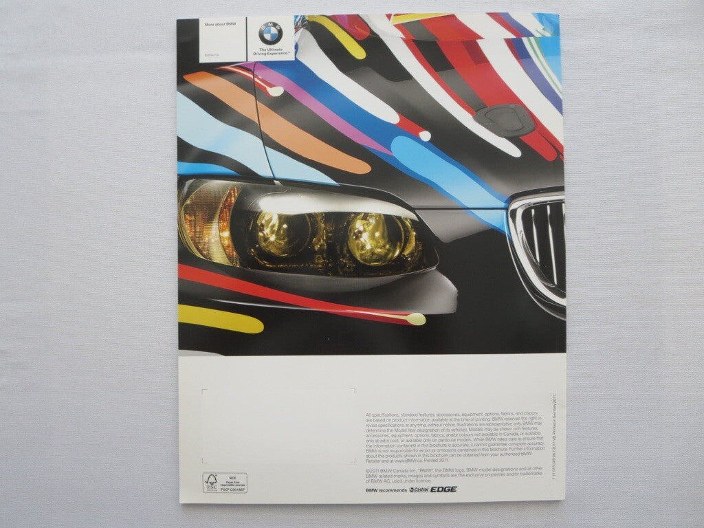 2011 BMW Sales Brochure 1 3 5 6 7 Series X1 X3 X5 X6 M3 X5M Z4 Convertible +