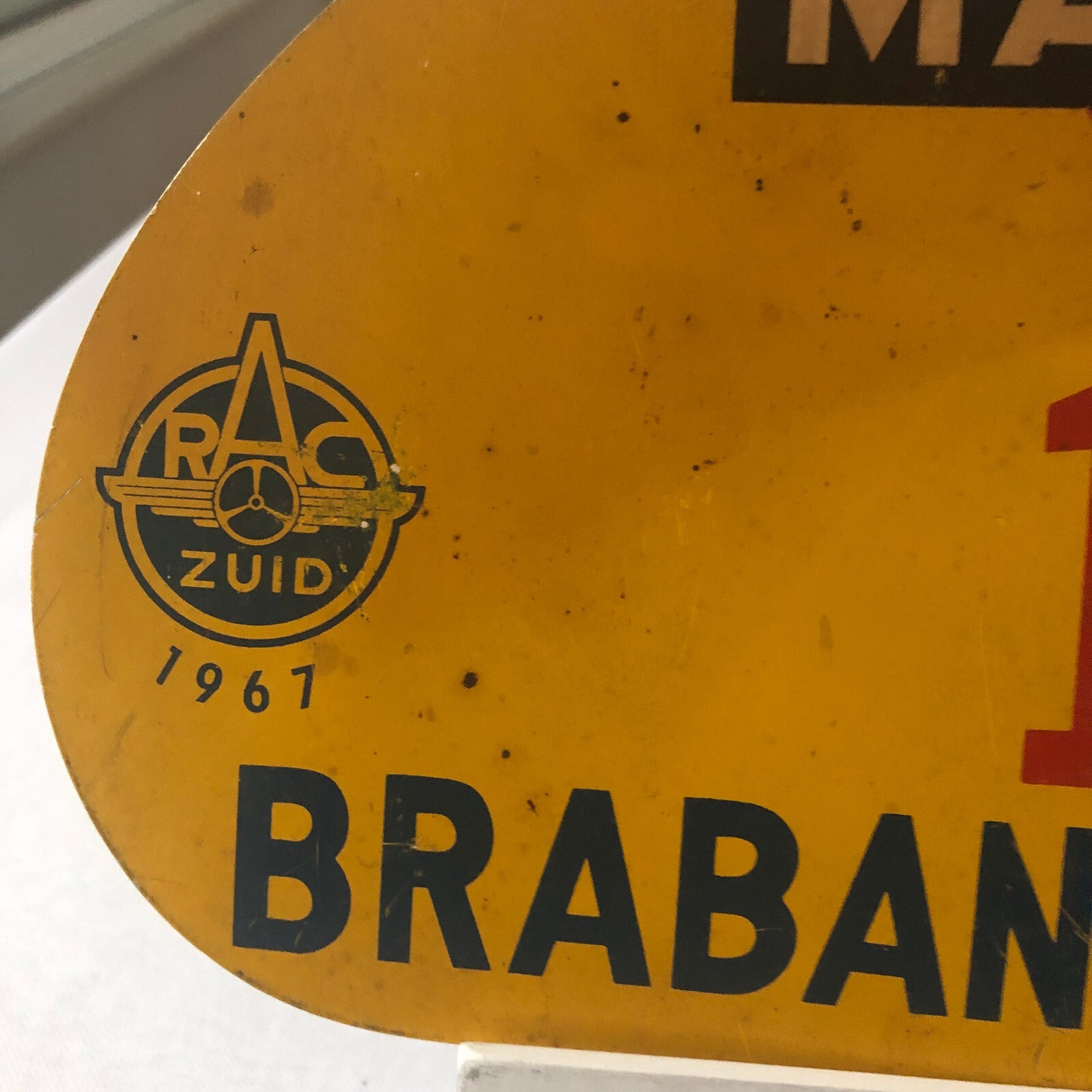1967 RAC Zuid Brabant Grensrit Car Rally Rallye Participant Plate w/ Martini Ad