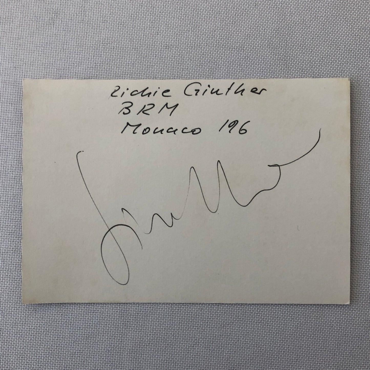 Vintage Racing Photo Photograph Richie Ginther BRM Car Monaco